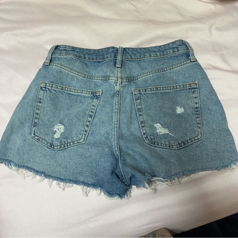Forever 21 Blue Distressed Jean Shorts - Picture 2 of 3